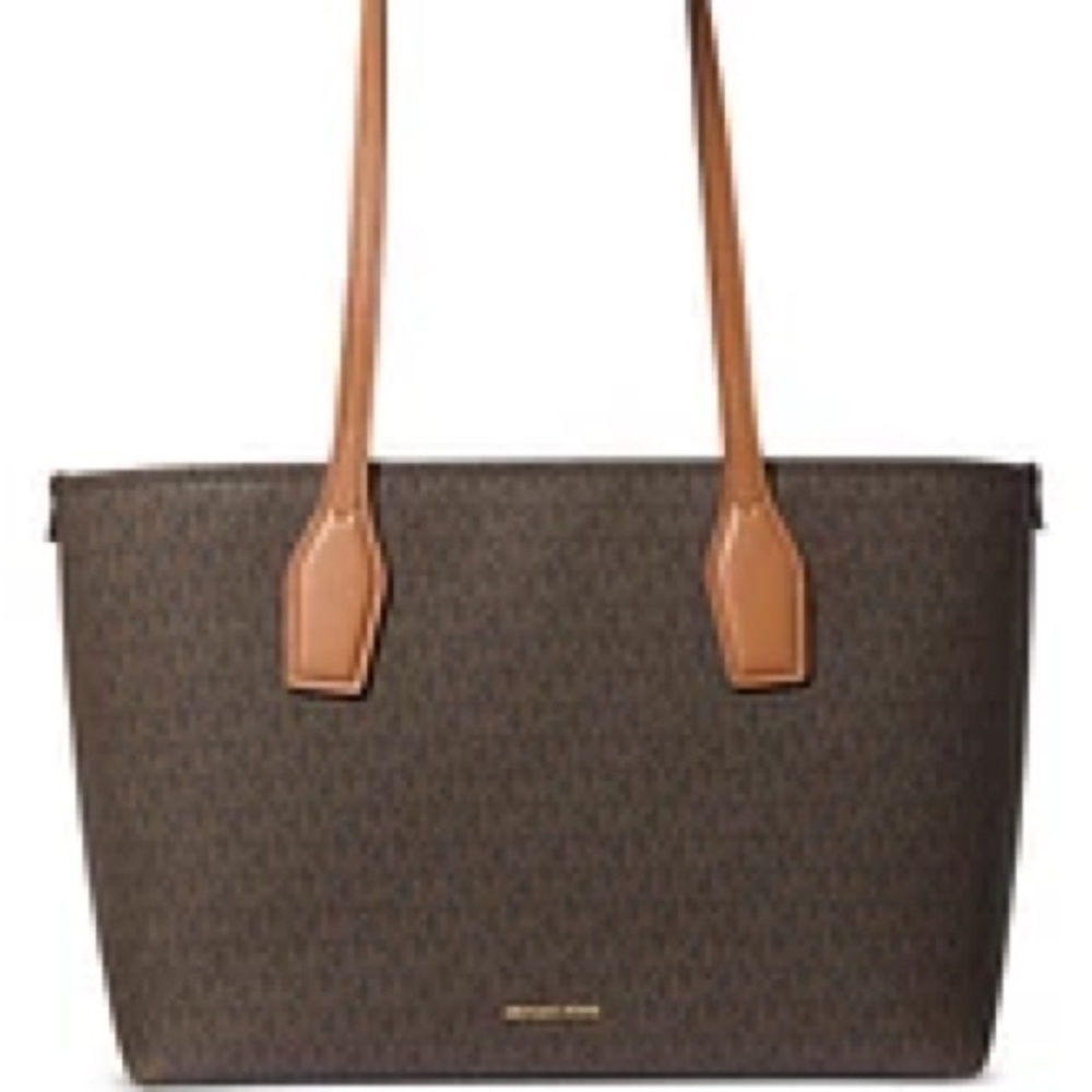 Michael Kors Charlie Logo Tote Brown Acorn Medium NWT - Picture 3 of 16